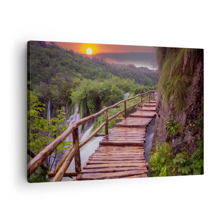 Bilder auf Leinwand Park Natur Wasser Leinwandbild mit Rahmen 70x50cm Wandbilder Dekoration Wohnzimm
