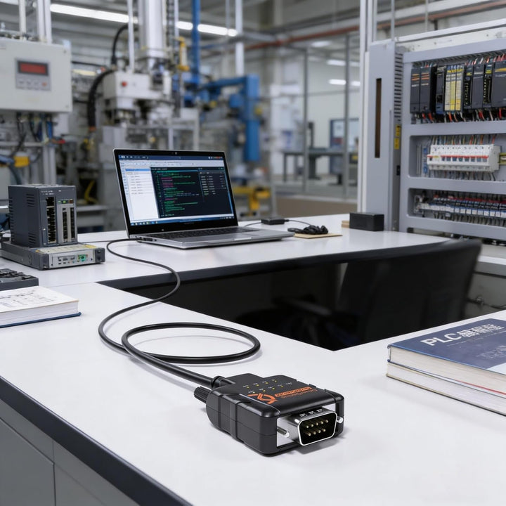 DriverGenius SerialGuardX Series | USB-C zu FTDI RS232 Seriell Adapter, 9 Datenüberwachungs-LEDs, ES