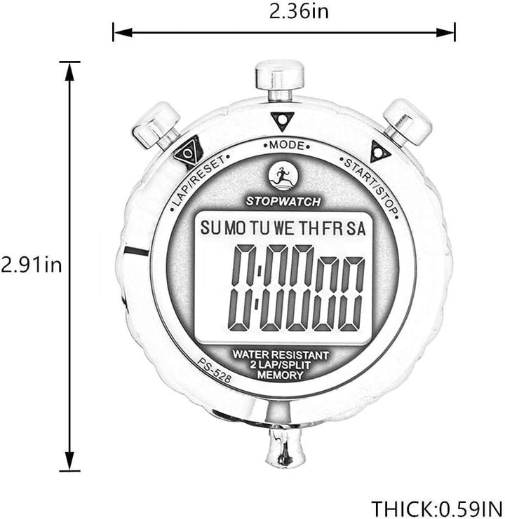 Rolilink Stoppuhr, Metall-Stoppuhr für Sport, wasserdichte Stoppuhren, Timer für Sport und Wettkämpf