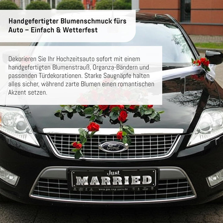 Autoschmuck Spitze STRAUss Auto Schmuck Braut Paar Rose Deko Dekoration Hochzeit Car Auto Wedding De