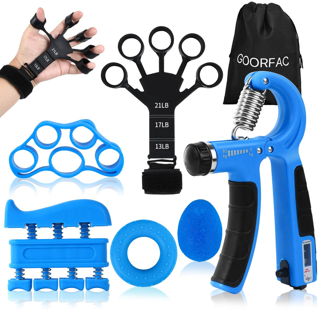 GOORFACHandtrainer Fingertrainer (6-teilig) Griffkraft Trainer Krafttraining Griffstärker Verstellba