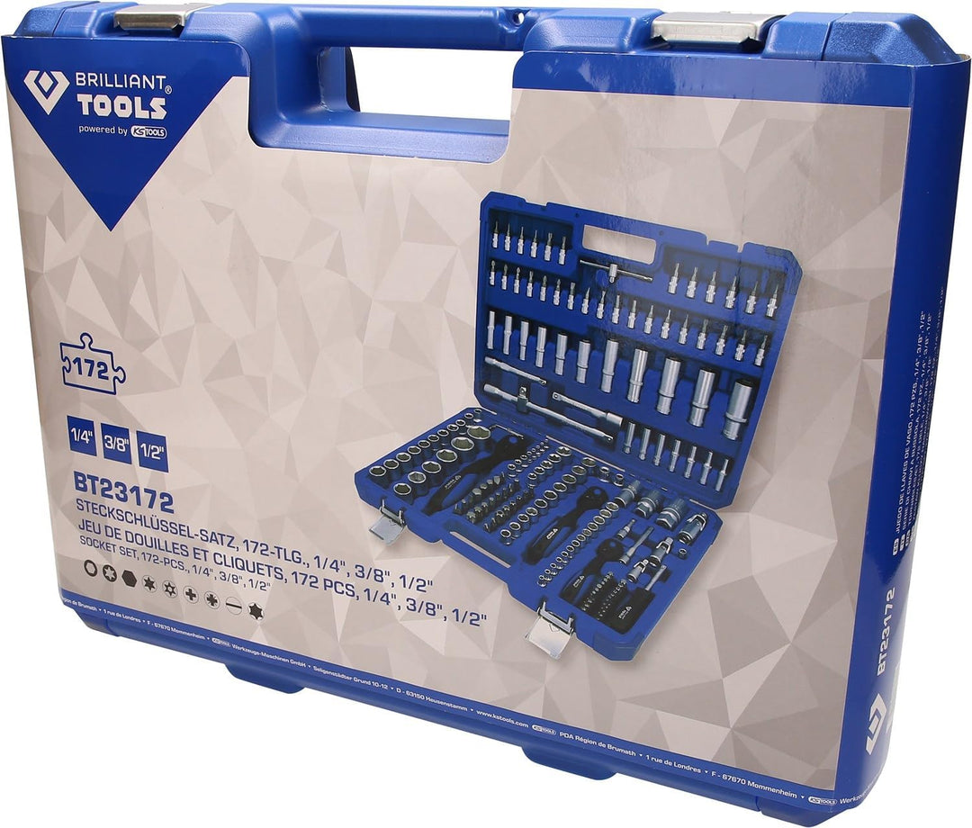 Brilliant Tools BT023172 Steckschlüssel-Satz, 172-tlg, 1/4", 3/8", 1/2" 172-tlg. 1/4"+ 3/8"+ 1/2", 1