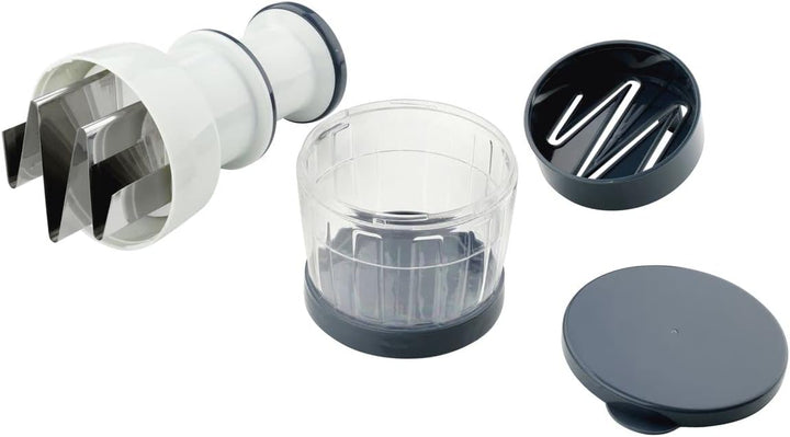 Fackelmann #easyprepare Gemüseschneider 2-teilig – Multihacker zum Zerkleinern von Zwiebeln, Gemüse,