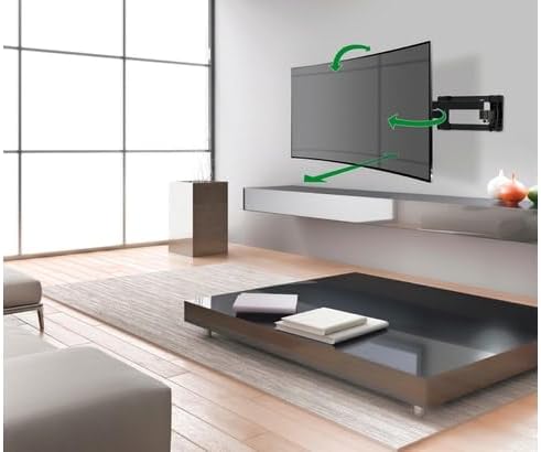 Barkan Long TV Wandhalterung, 13 - 90 Zoll Doppelarm, Schwenkbar / Vollbewegung flach & curved Ferns