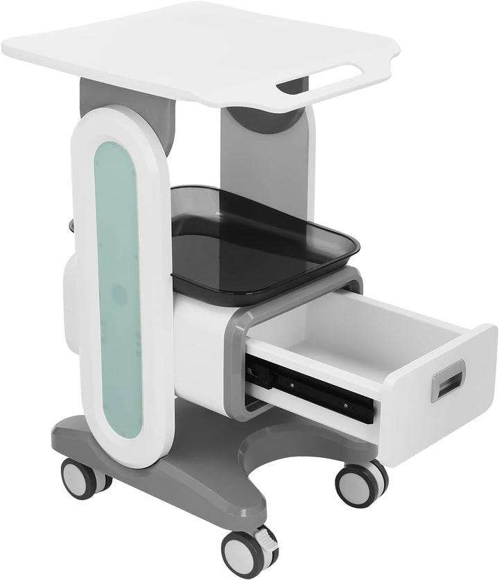 Kosmetikwagen Salon Trolley bis 60 kg Tragbarer Gerätewagen mit grosser Arbeitsplatte und Schublade