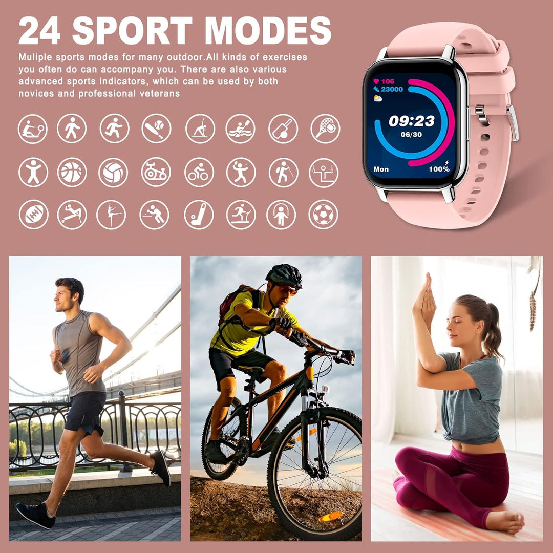 SUPBRO Smartwatch 1.85" Armbanduhr mit personalisiertem Bildschirm Bluetooth Anruf Musiksteuerung, H