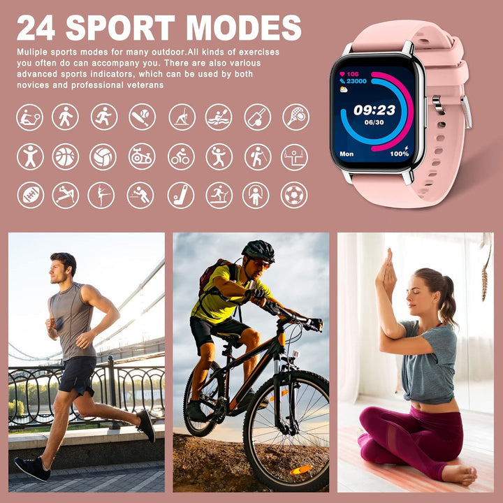 SUPBRO Smartwatch 1.85" Armbanduhr mit personalisiertem Bildschirm Bluetooth Anruf Musiksteuerung, H
