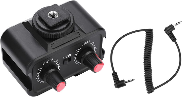 Kamera-Mikrofon-Audio-Mixer, WS-V2 2 Kanal Universal Microfon DSLR-Kameras Audio Mixer Adapter Audio
