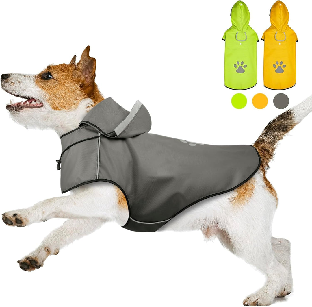 Hunde Regenjacke DQGHQME Haustier Hund Regenmantel mit Kapuze, Einstellbare Hunderegenmantel, Hundem