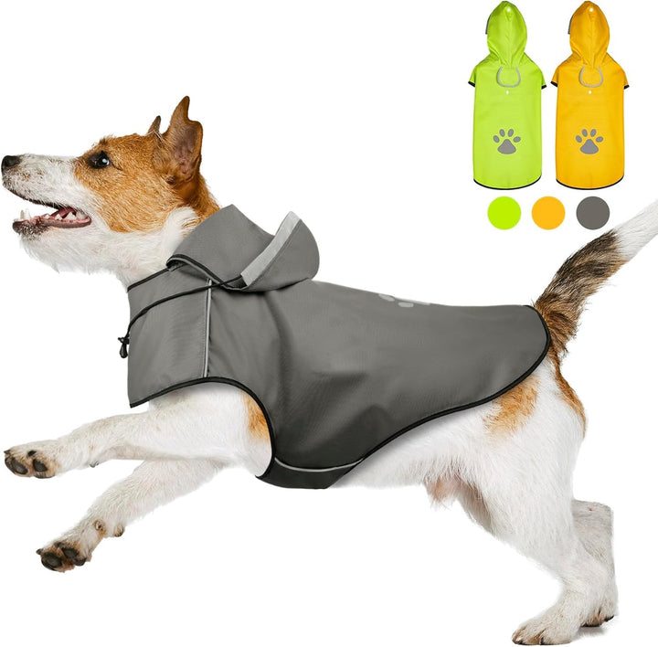 Hunde Regenjacke DQGHQME Haustier Hund Regenmantel mit Kapuze, Einstellbare Hunderegenmantel, Hundem