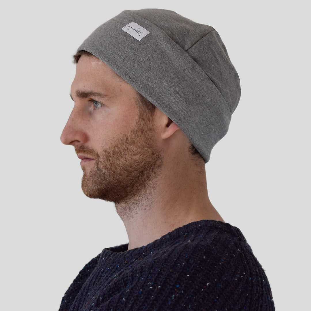 Baumwollmütze grau Beanie Made in Germany - Damenmütze & Herrenmütze - Sehr leichte & weiche Sommerm