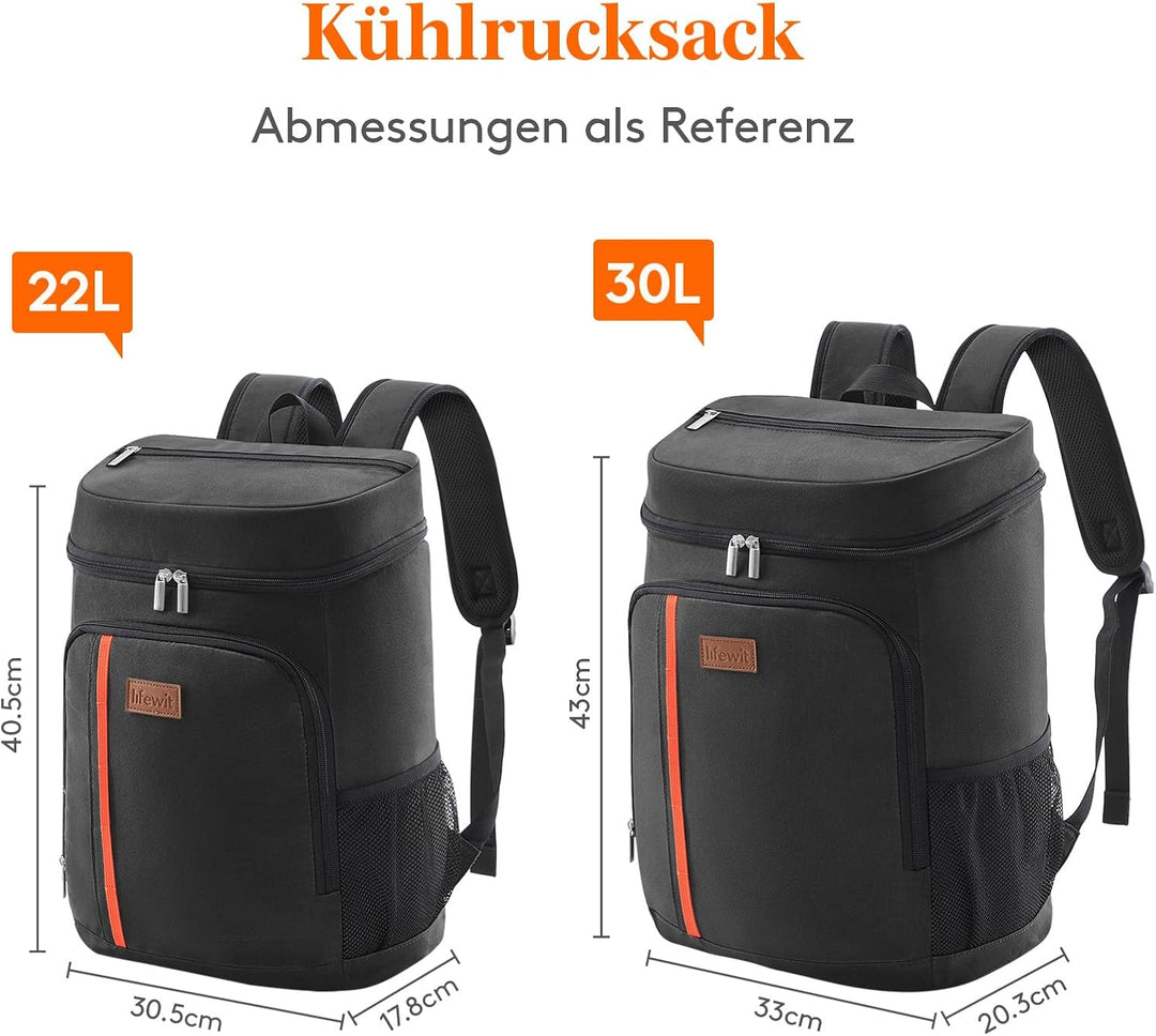 Lifewit 22L Kühlrucksack Auslaufsichere Kühltasche Rucksack wasserdichte Picknickrucksack Isolierte