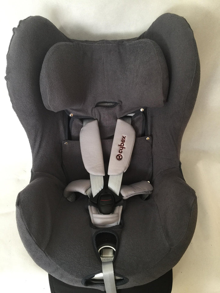 Sommerbezug Schonbezug für Cybex Sirona und Sirona plus Frottee 100% Baumwolle dunkelgrau + Bezug fü