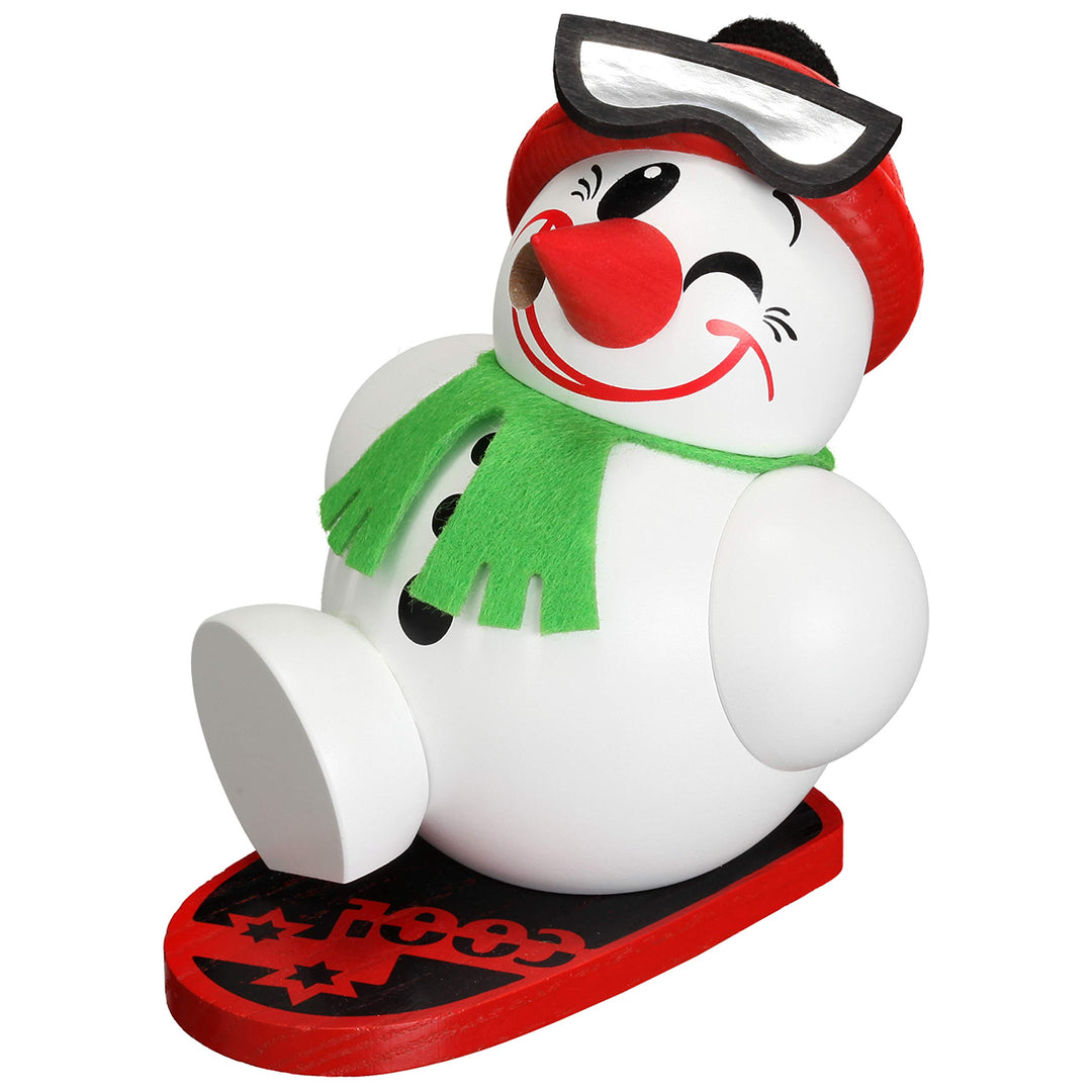 Seiffener Volkskunst | Deko Räuchermännchen | Cool-Man Räuchermann 11 cm | Schneemann | Original Erz