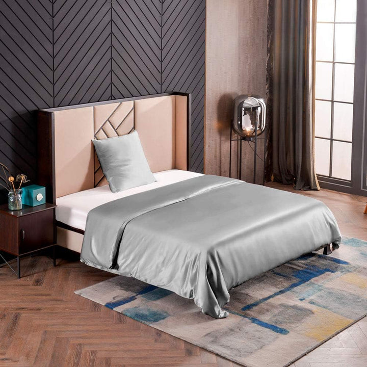 THXSILK Seidenbettwäsche Set 2 teilig, Bettbezug 155x 220 cm und 80 x 80 cm Kissenbezug, Hypoallerge