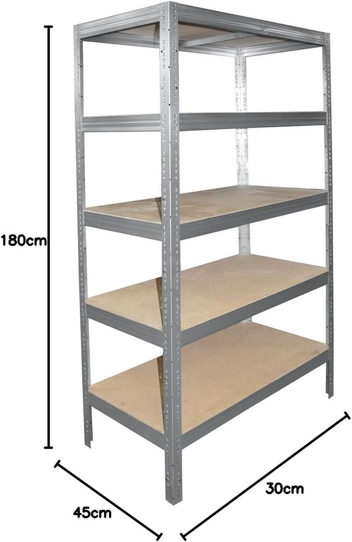 shelfplaza® 180x30x45cm Profi Schwerlastregal verzinkt/Metallregal mit 5 Böden à 200kg Tragkraft/Kel