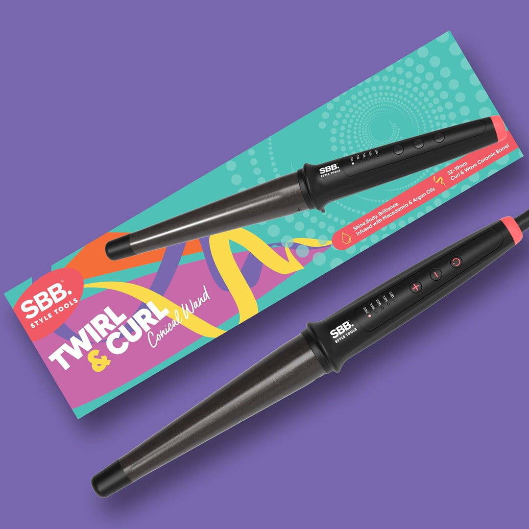 SBB Twirl & Curl konischer Lockenstab – Lockenstab-Styler mit konischem Aufsatz, Stylingstab für Wel