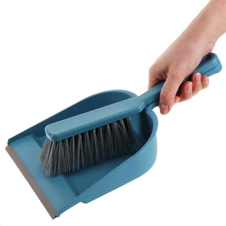com-four® 4X Kehrgarnitur - Kehrset bestehend aus Handfeger und Kehrschaufel - Handbesen in modernen