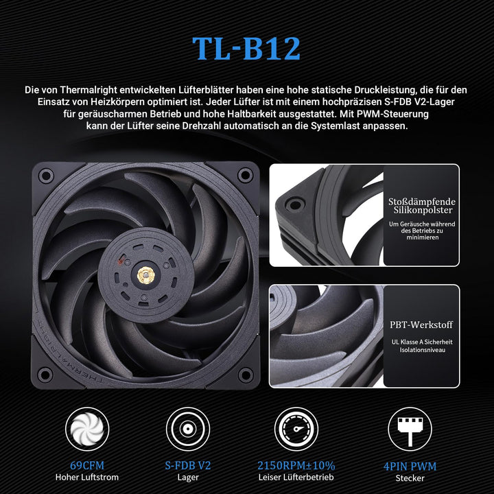 Thermalright Frozen Edge 240 Schwarzer CPU-Wasserkühler mit PWM-Lüftern, Pumpendrehzahl 3300RPM, S-F