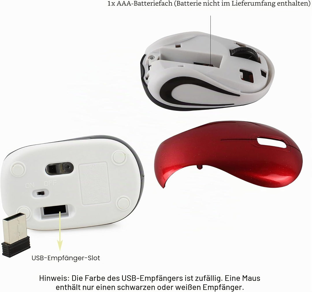 Kabellose Maus Niedliche Mini-Computermaus Kleine Grösse Tasche Tragbare Kompakte Reise USB Optische