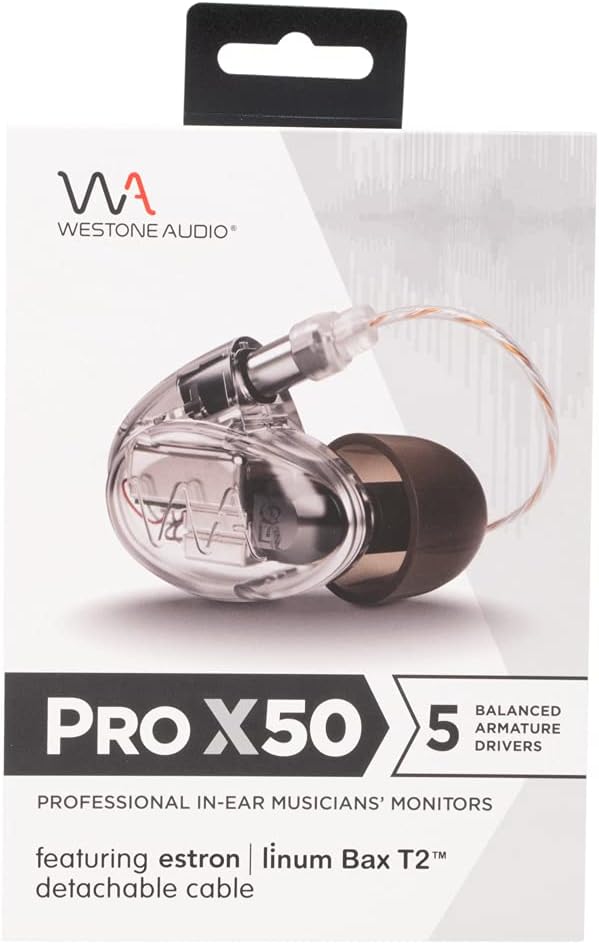 Westone Audio Pro X50 IEM Kopfhörer – Fünftreiber, geräuschisolierend, Musiker-In-Ear-Monitor mit Ka