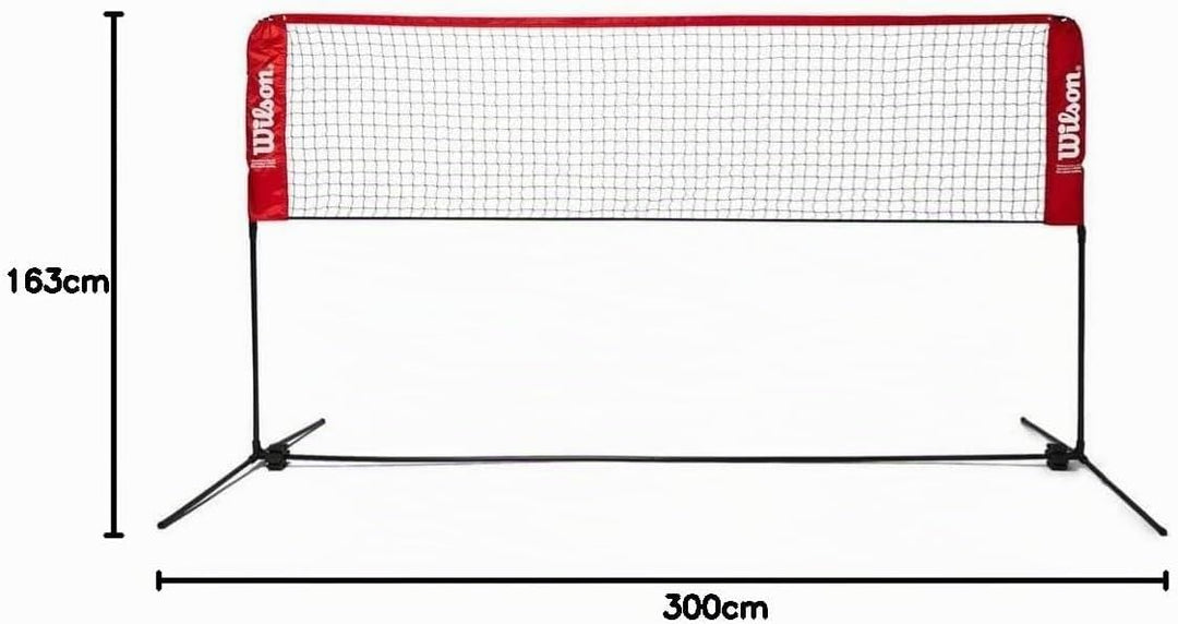 Wilson Tennisnetz 0 m de ancho y altura ajustable Starter-Set rot-schwarz, 0 m de ancho y altura aju