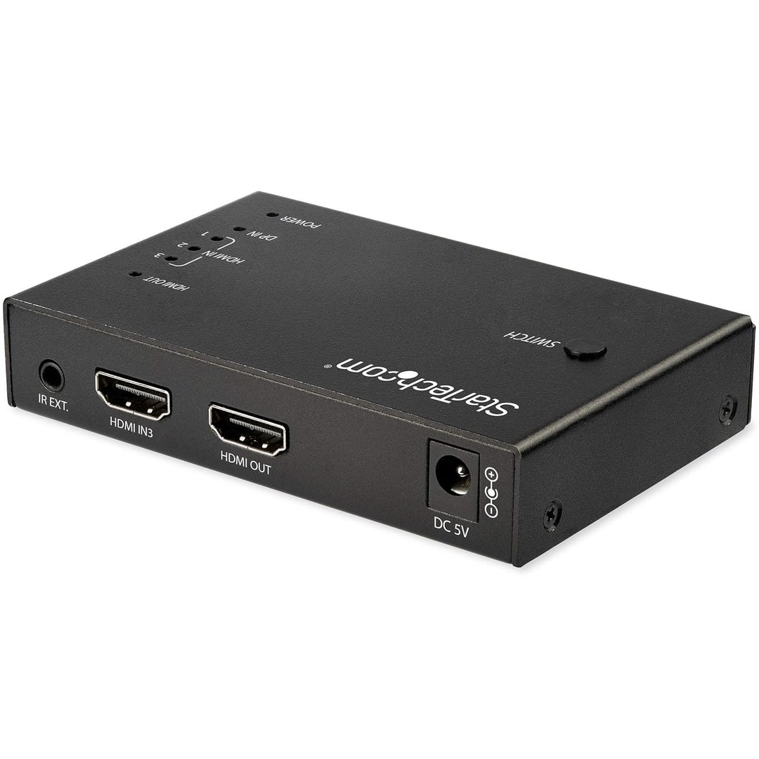 StarTech.com VS421HDDP HDMI-Video-Umschalter mit 4 Anschlüssen (3 x HDMI und 1x DisplayPort, 4K 60Hz