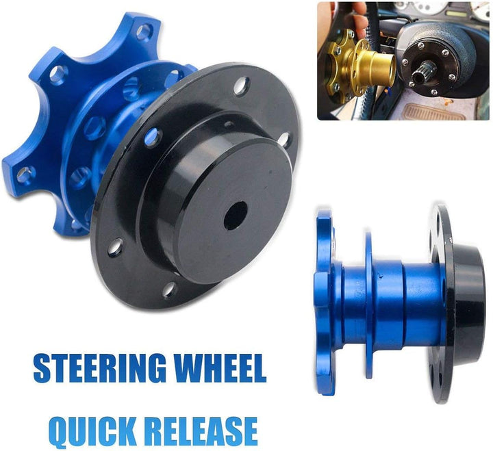 Auto-Lenkrad Schnellwechsel-Nabe Universal Racing/Rally/Motorsport Boss Hub Lenkrad-Anpassung (blau)