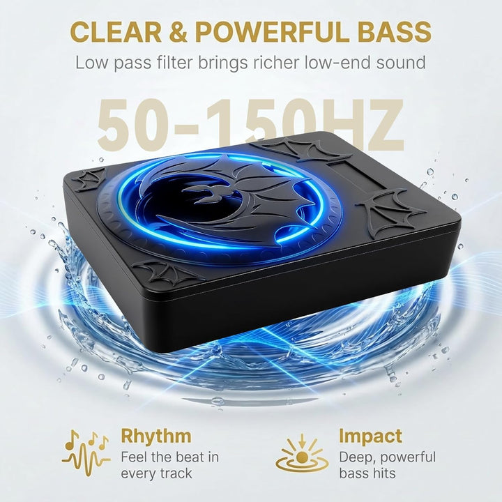 SIXWIN 1200W Subwoofer, 10 Zoll Schlanker Unter-Sitz-Subwoofer für Autos und Verstärker-Paket,Car Au