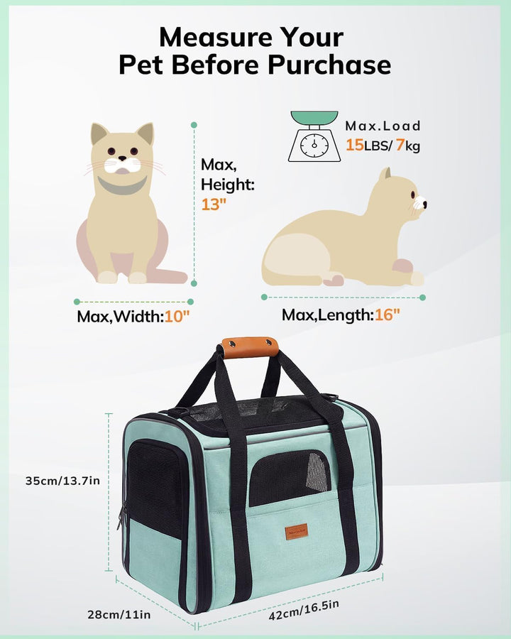 Morpilot Katzentransportbox für grosse Katzen und Welpen Katzenbox Hundetasche mit Sicherheit Reissv