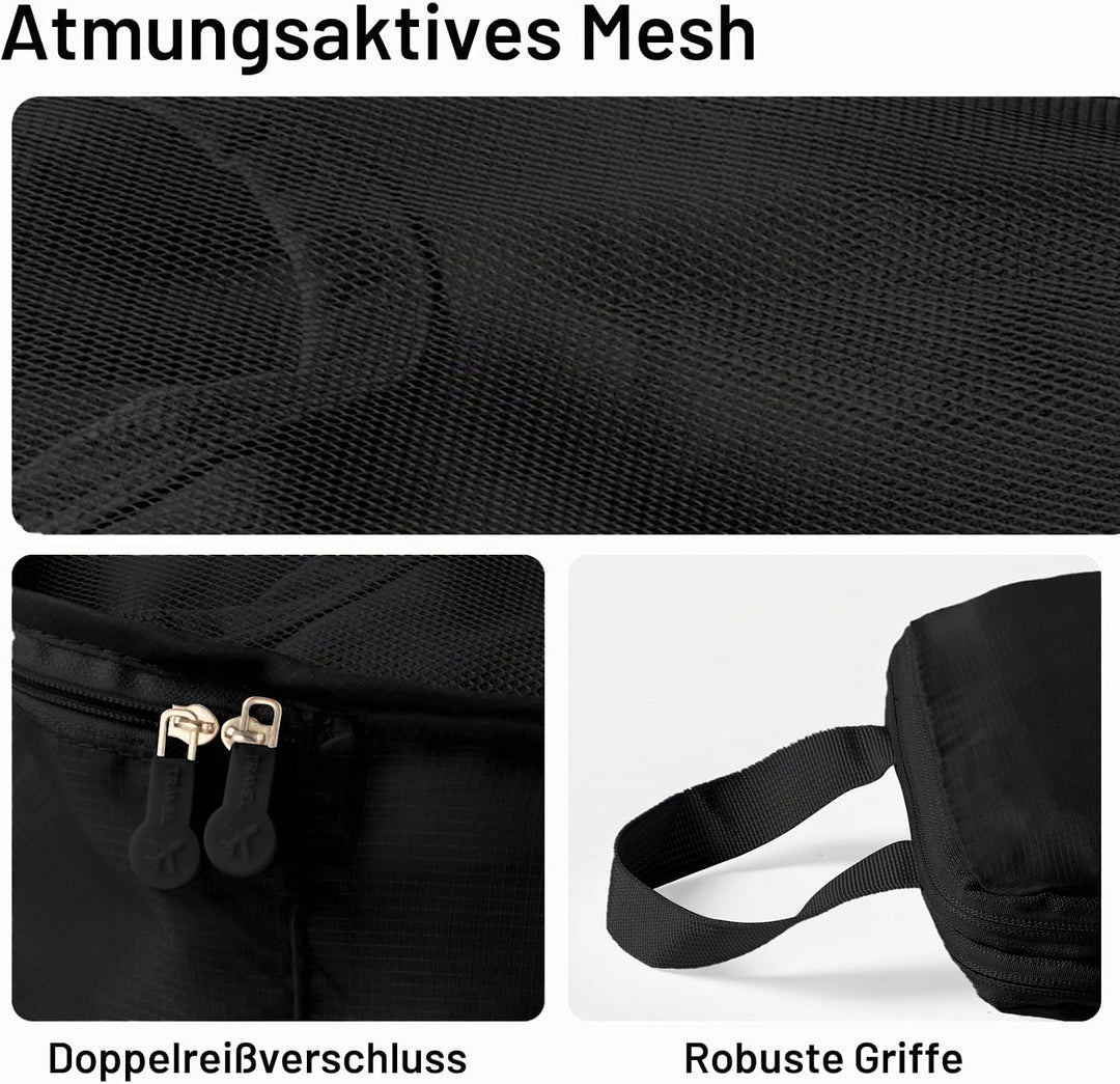 Grosse Koffer Organizer 40×20×25, 2 Stück Packwürfel Kompression &amp; 4 Stück Mesh Packing Cubes, Koffe