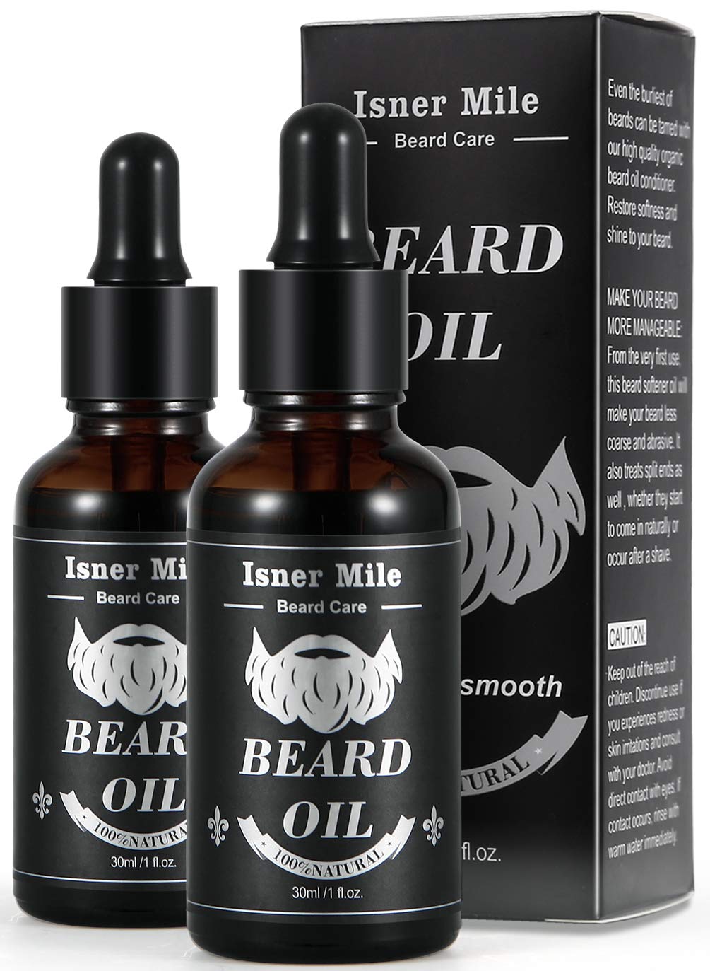Upgraded 2 Pack Beard Oil Serum Conditioner for Men Beard Mustaches Growth, Soften, Moisturizing & S