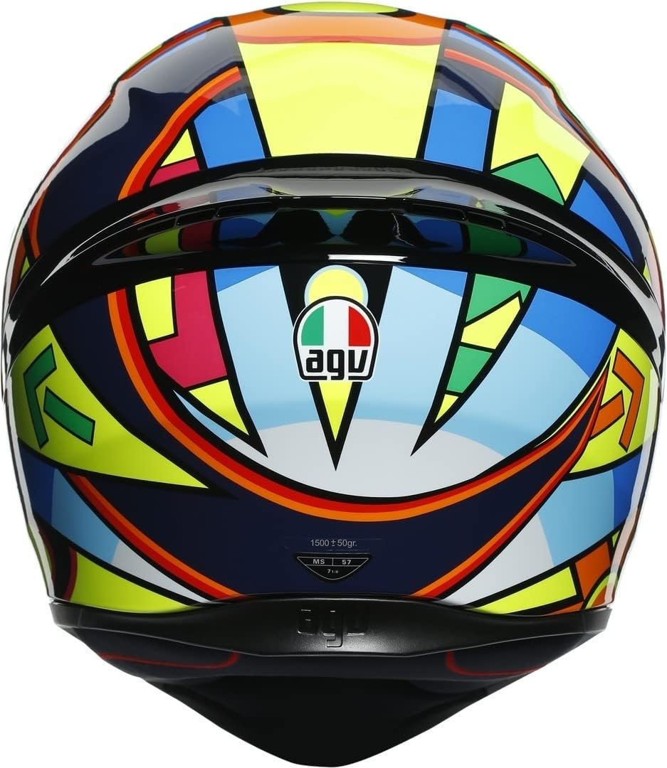 AGV Unisex-Adult K1 E2205 TOP Motorrad Helm, Gelb/Blau/Rot, XL
