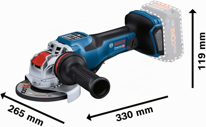 Bosch Professional 18V System BITURBO Akku Winkelschleifer GWX 18V-15 PSC mit X-LOCK (inkl. Vibratio