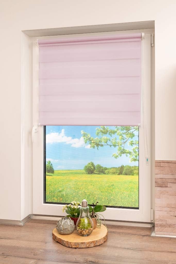 K-home Klemmfix Doppelrollo Madrid ohne Bohren Pink 50 x 200 cm (B x L) Pink 50x200 cm (B x L), Pink