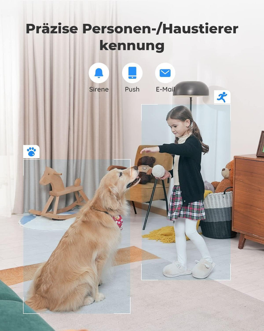 Reolink 5MP PTZ Überwachungskamera WLAN Kamera Innen, 355°/50° Schwenkbare WiFi IP Kamera Indoor mit
