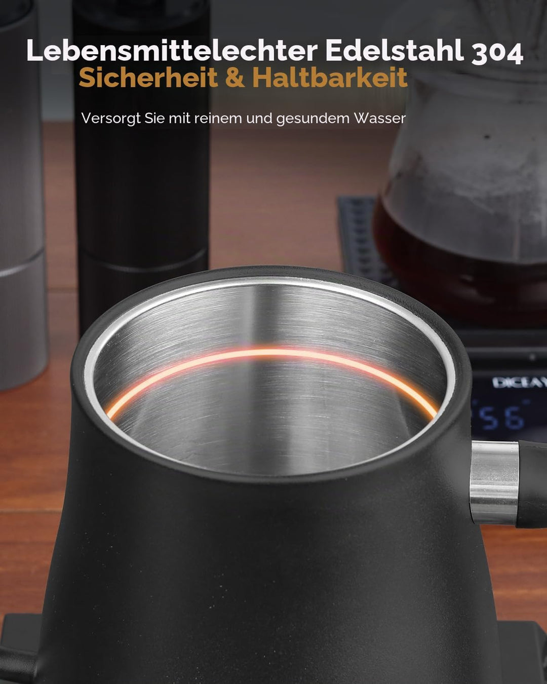 Elektrischer Wasserkocher - Schwanenhals Elektrischer Wasserkocher mit 7-stufiger Temperaturregelung