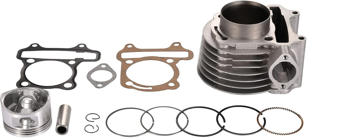 WOOSTAR 57.4mm Grosse Bohrung Zylinder Umbausatz mit Kolben Ersatz für GY6 4-Takt 125ccm 150ccm 157Q