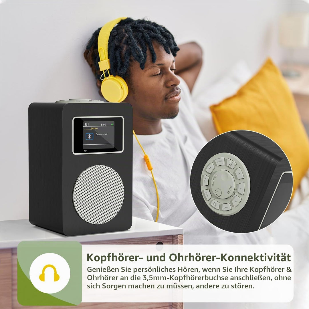 MangoKit MD4 DAB Radio mit Bluetooth,DAB Plus Digitalradio,UKW Radio,Küchenradios,Netz- und Batterie