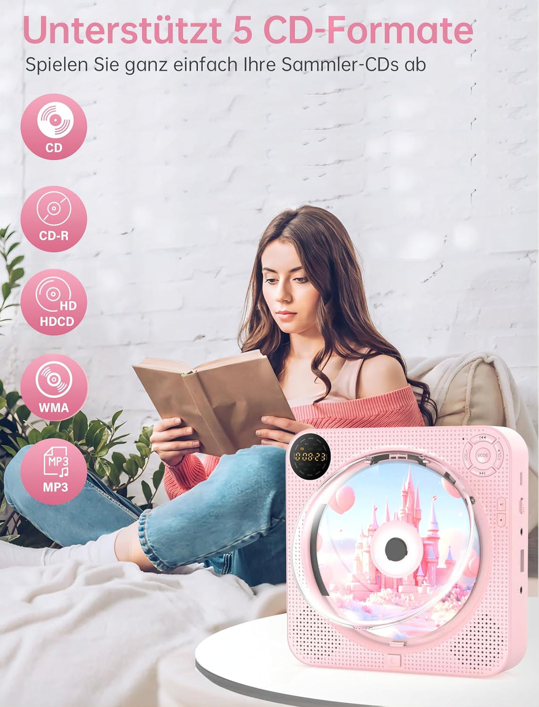 Bluetooth CD Player, Arafuna Tragbare CD Player mit Radio Lautsprecher and Fernbedienung, unterstütz