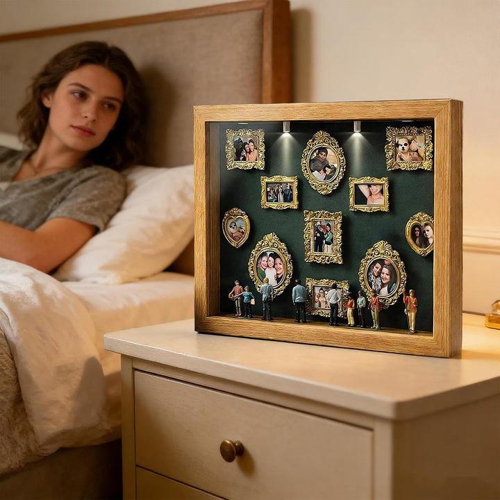 Museum of Us, DIY Mini-Museums-Silhouette-Box, personalisiertes Foto-Schattenbox-Rahmenset mit Licht