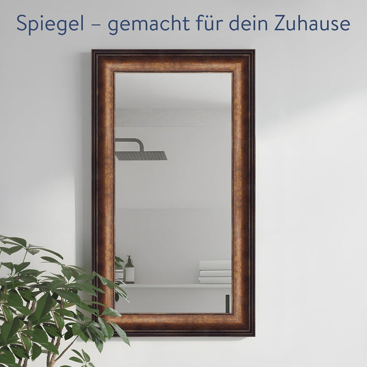 WANDStyle Spiegel Barock und Antik Stil I Aussenmass ca. 40 x 70 cm I Farbe Bronze I bronzener Wands