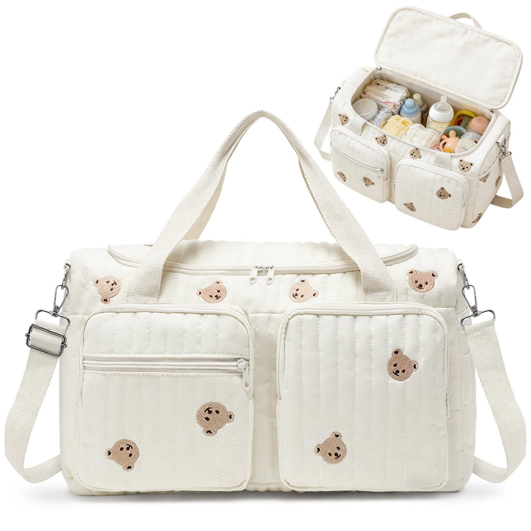Aucuu Wickeltasche, Babytasche Mama Tasche, Kliniktasche Geburt Stickerei, Gross Mommy Bag, Henkelta