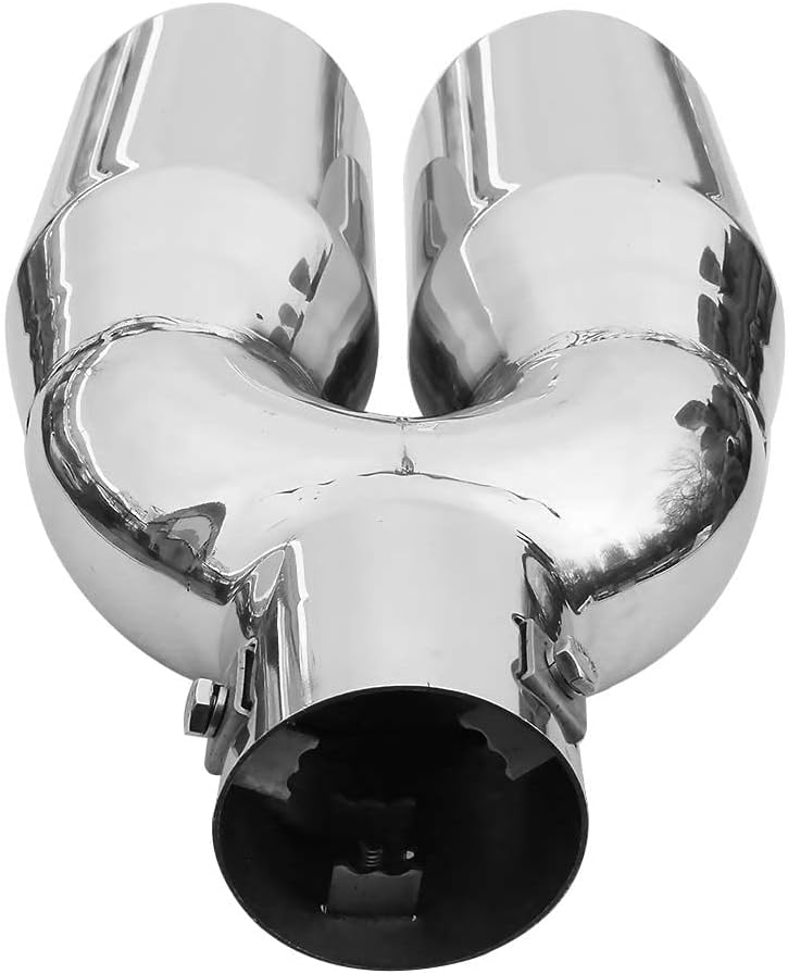 Doppel Auspuffblende Endrohr Auspuff Universell Schalldampf Doppelendrohr Sport Sportauspuff Blende