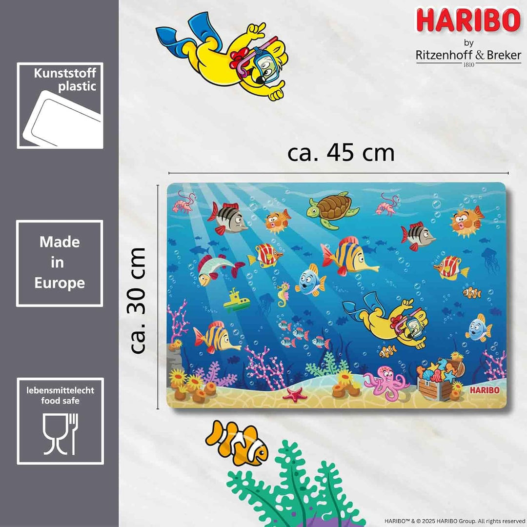 Ritzenhoff &amp; Breker Haribo Seaworld Kinder-Set 3-teilig – Becher 270 ml, Schale mit Griff, Tischset