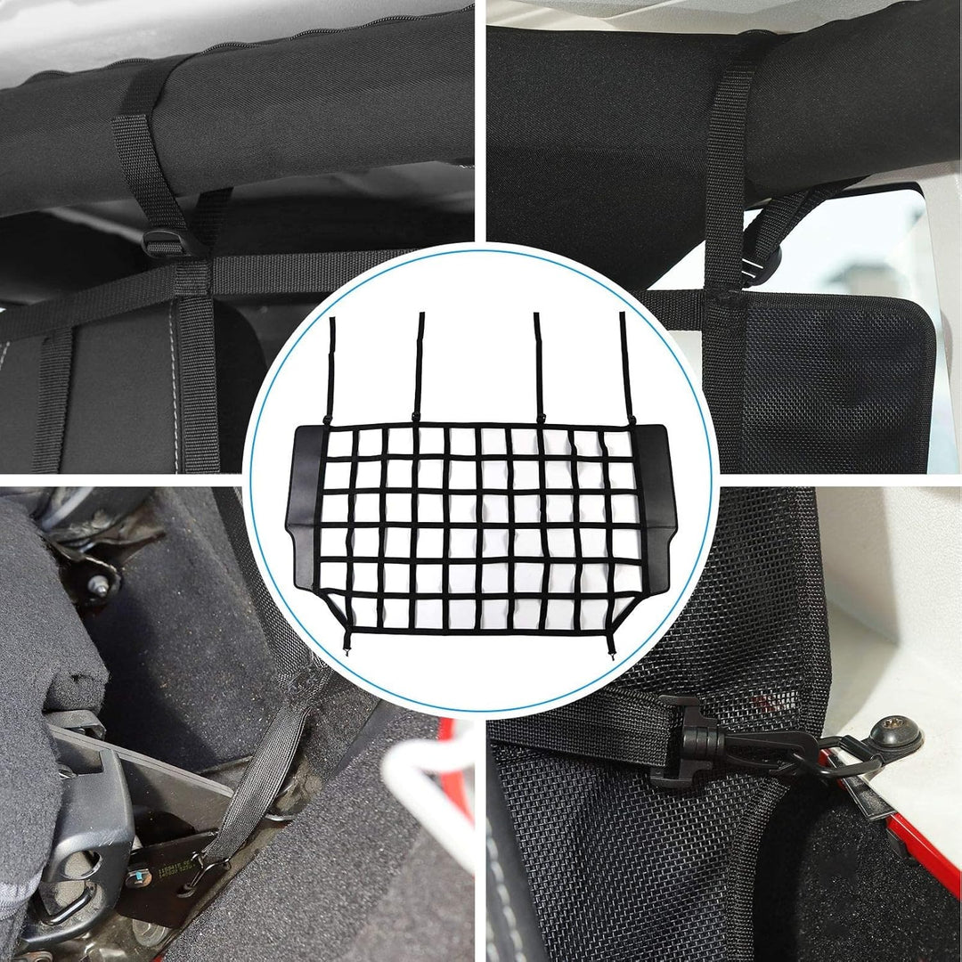 Haustiernetz, Fahrzeug-Sicherheitsnetz, Hundebarriere für Jeep Wrangler JK JL 4-Türer 2007-2025, pas