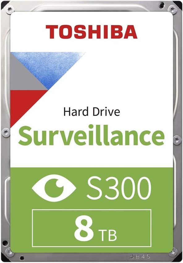 Toshiba 8TB S300 Surveillance HDD - 3.5' SATA Internal Hard Drive Supports up to 64 HD cameras at a