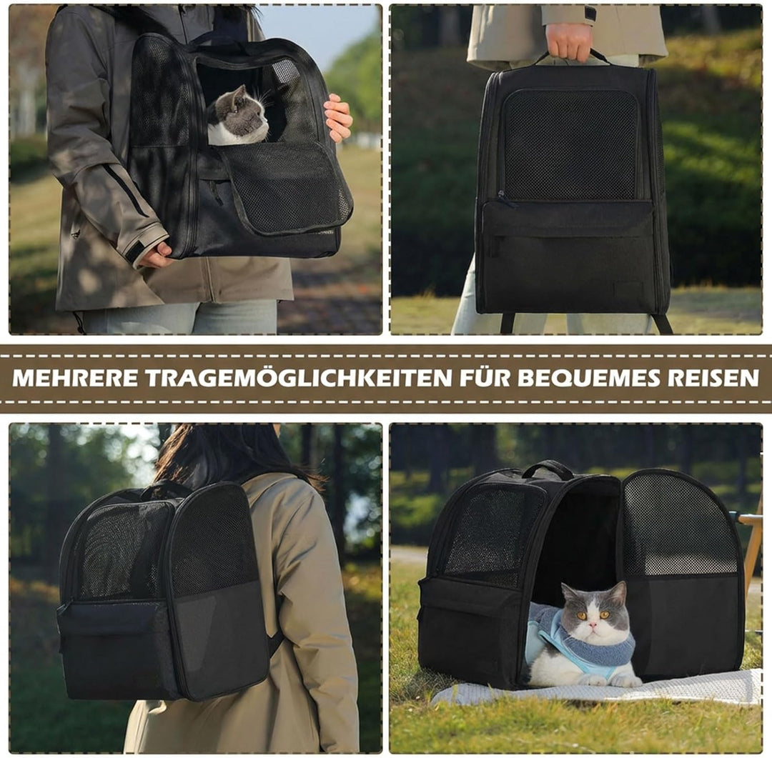 HundeRucksack und KatzenRucksack verschleissfestes bis 8kg - Haustier Rucksack mit Netzfenster für K