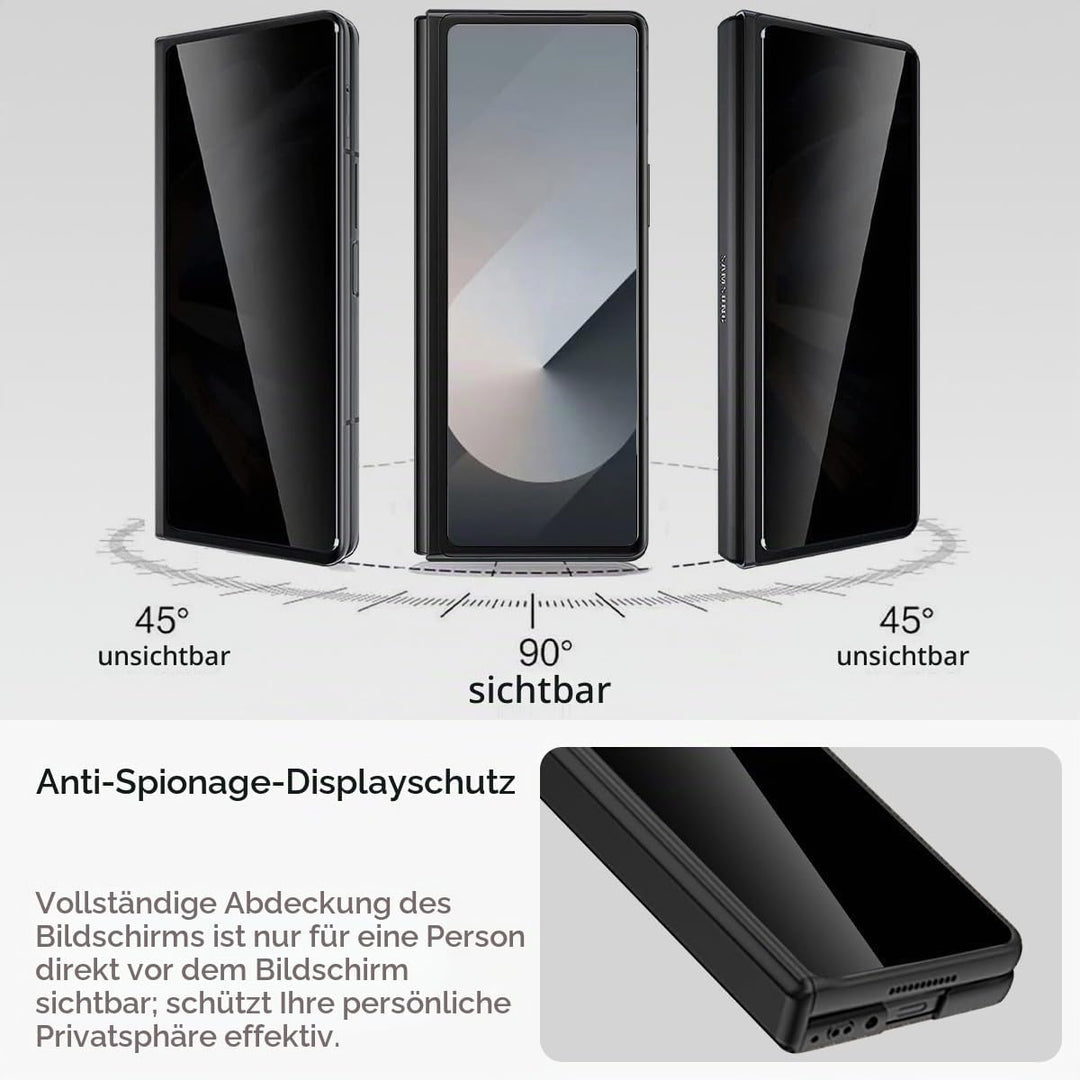 Miimall Kompatibel mit Samsung Galaxy Z Fold 6 Hülle mit Displayschutz Anti-Peeping+Magnetischer Sch