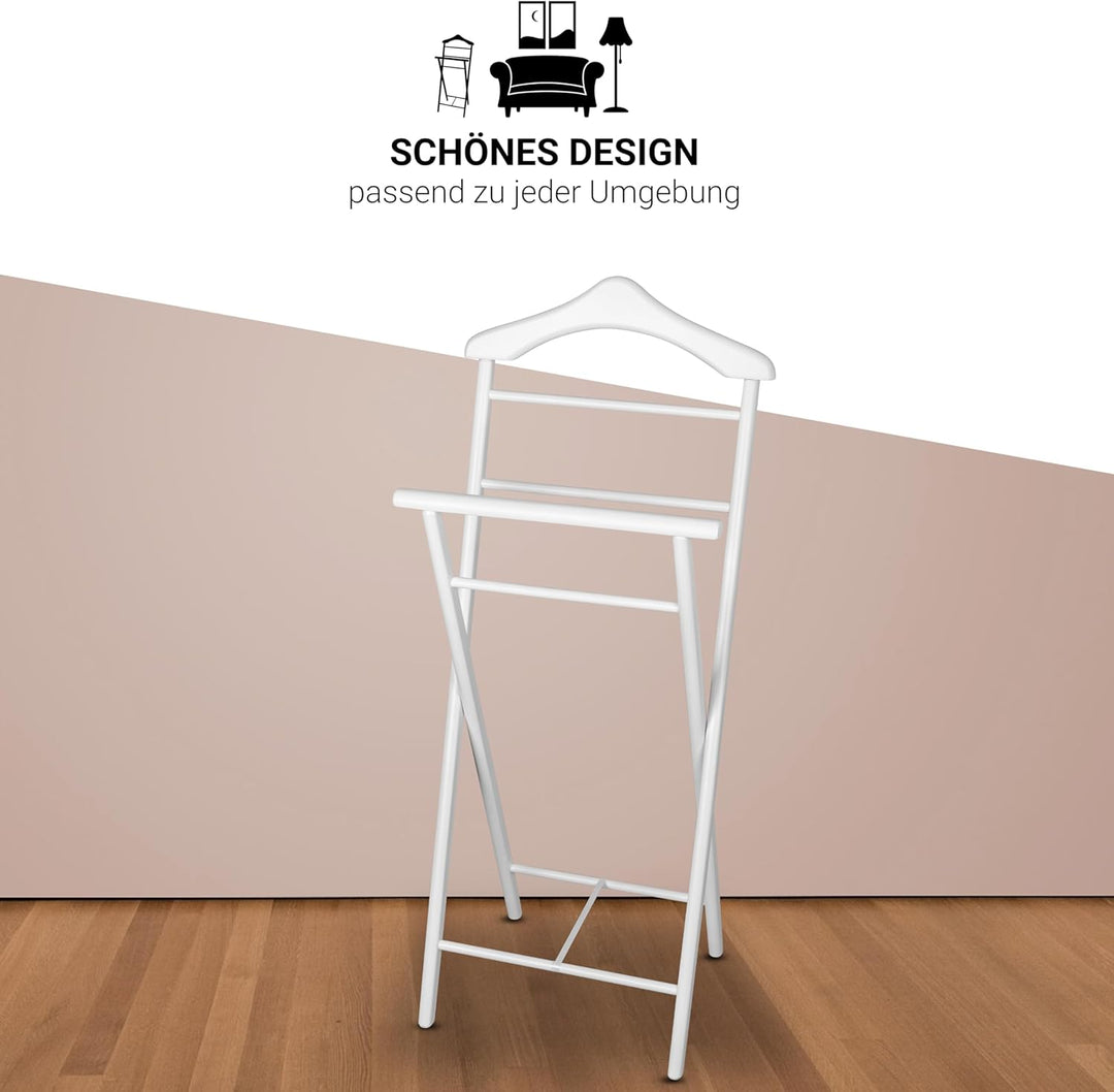 Stummer Diener aus Massiv Holz - klappbarer Herrendiener und Butler - fertig montierter Damendiener